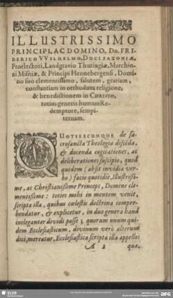 Praefatio [et Dedicatio]