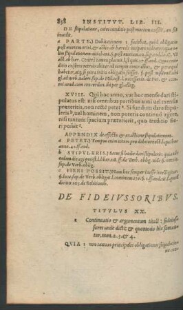 De Fideiussoribus. Titulus XX.
