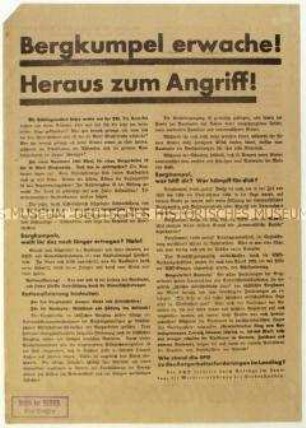 Aufruf der KPD an Bergarbeiter zur sächsischen Landtagswahl 1930