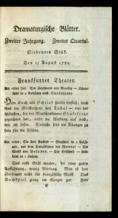 Siebentes Stük