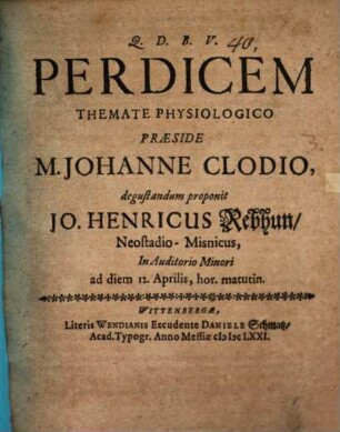 Perdicem themate physiologico