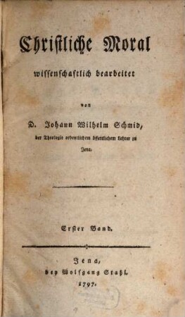 Christliche Moral, 1