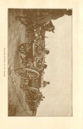 Russische Artillerie auf dem Marsche