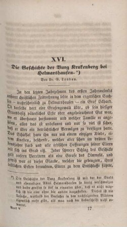 XVI. Die Geschichte der burg Krukenberg bei Helmarshausen.