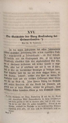 XVI. Die Geschichte der burg Krukenberg bei Helmarshausen.