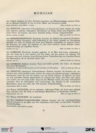 Mobiliar (Nr. 204-247)
