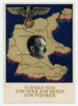 Postkarte zur Besetzung Österreichs