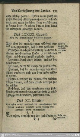 Das LXXXIX. Capitel, Wie die manufacturen befördert werden