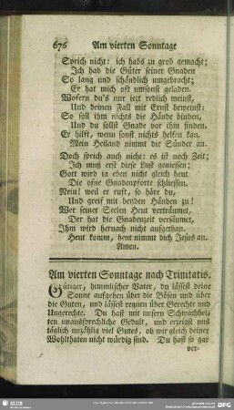 Am vierten Sonntage nach Trinitatis