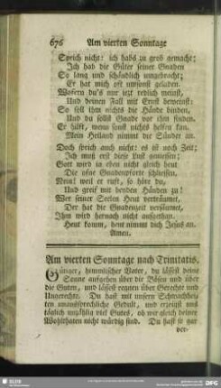 Am vierten Sonntage nach Trinitatis