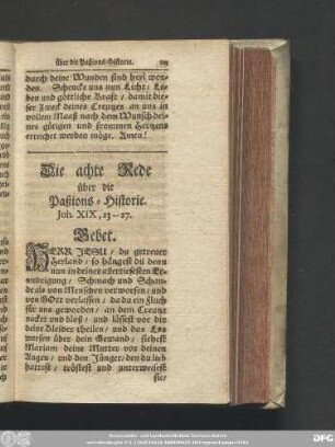 Die achte Rede über die Paßions-Historie. Ioh. XIX, 23. - 27.
