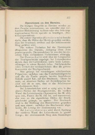 Operationen an der Hernien.