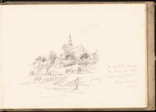 Skizzenbuch 1899: Tangermünde, Stadt mit Petrikirche, perspektivische Ansicht