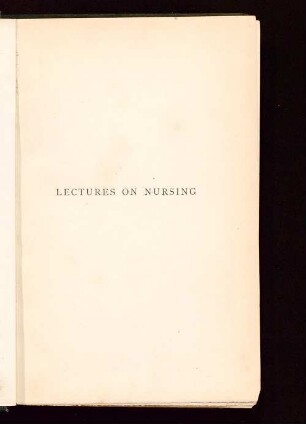 Lectures on nursing