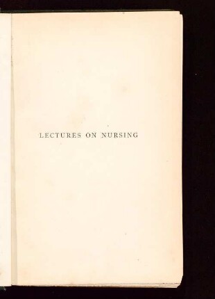 Lectures on nursing