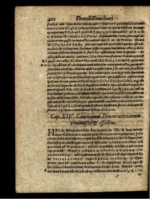 Cap. XIV. Cautionum Procuratoriarum commißio & effectus