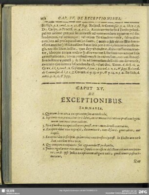 Caput XV. De Exceptionibus