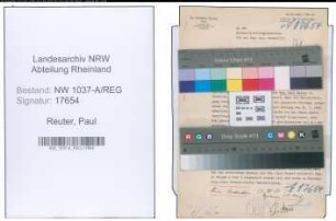 Entnazifizierung Paul Reuter , geb. 00.00.0000 (Inspektor)