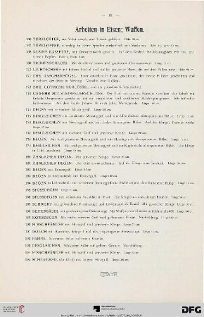 Arbeiten in Eisen; Waffen (Nr. 166-195)