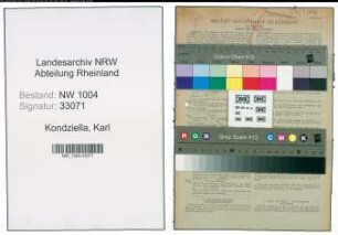 Entnazifizierung Karl Kondziella , geb. 07.05.1898 (Kellner)