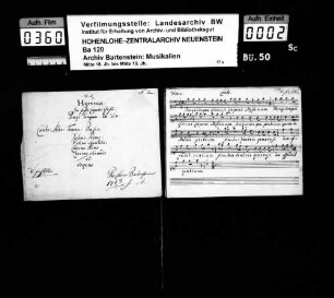 Benedikt Fasold: Hymnus: / In Festo Corporis Christi: / Pange linqua: Ex D:#: / Canto: Alto: Tenore: Basso: / Violino Primo: / Violino Secundo: / Clarino Primo / Clarino Secundo / et / Organo / Di Fassoldi; Ms. 1763.