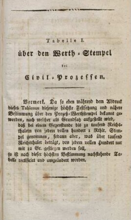 Tabellen über den Werth-Stempel ...