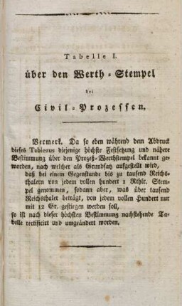 Tabellen über den Werth-Stempel ...