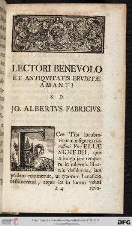 Fabricii Praefatio
