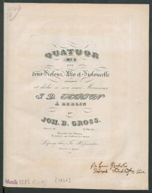 Quatuor No. 2 pour deux Violons, Alto et Violoncelle : Oeuvre 16.