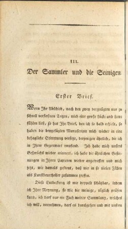III. Der Sammler und die Seinigen