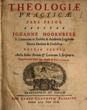 Theologiae Practicae ..., 1