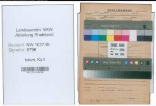 Entnazifizierung Karl Isken , geb. 28.01.1901 (Unternehmer)