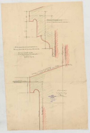 Thiersch, Friedrich von; München; Münchner - Kindl - Keller, Erweiterungsbau - Gesims der Treppentürme (Ansicht, Teilansicht)