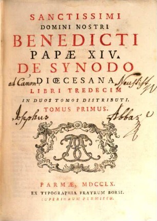 Sanctissimi Domini Nostri Benedicti Papae XIV. De Synodo Dioecesana : Libri Tredecim, In Duos Tomos Distributi, 2