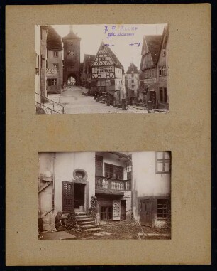 Plönlein mit Siebertor und Kobolzeller Tor und Hof im Staudtschen Haus, Rothenburg/Tauber: Außenansichten