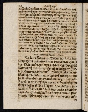128-144, Gestalt offternennte Böhemische Rebellen / [...] - Und seind darauff zu gebührlicher würcklicher Execution / [...]