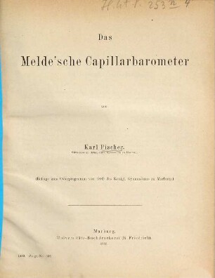Das Melde'sche Capillarbarometer