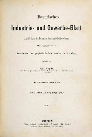 Bayerisches Industrie- und Gewerbeblatt. 12. 1880