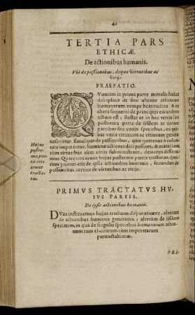 Tertia Pars Ethicæ. De actionibus humanis.
