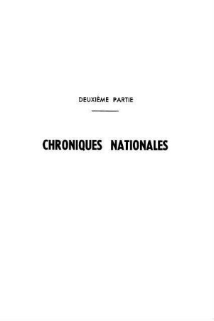 91-126, Deuxième partie: Chroniques nationales