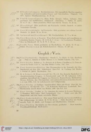 Graphik / Varia (Nr. 332-343)