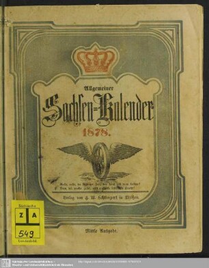 1878: Allgemeiner Sachsen-Kalender