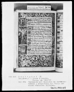 Lateinisches Stundenbuch (Livre d'heures) — Kreuzigung, Folio 87verso