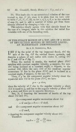 On the steady motion of a top, and of a solid of revolution moving in infinite liquid; an elementary demonstration.