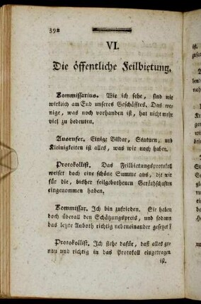 VI. Die öffentliche Feilbietung.