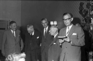 9. Tagung 1959 Physiker; Maikäferrede: Paul H. Müller, Sir George P. Thomson, Willis E. Lamb, Frits Zernicke, Graf Lennart Bernadotte
