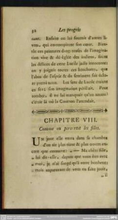 Chapitre VIII. Comme on pervertit les filles