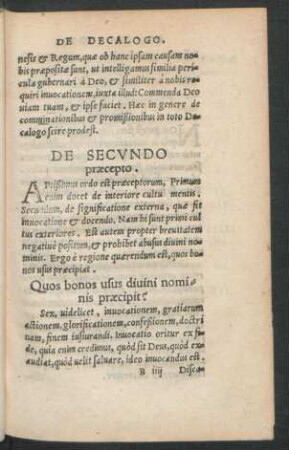 De Secundo praecepto.