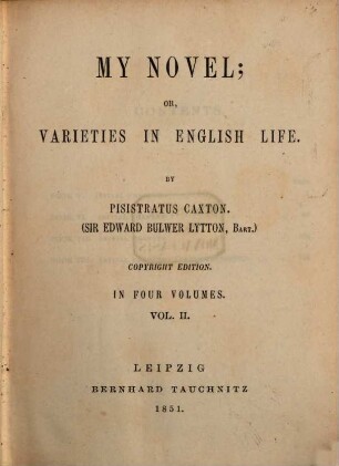 My novel; or, Varieties in English life. 2