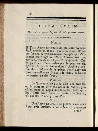 Sixiéme Écrin Qui contient quatre Bagues, & huit grandes Piéces